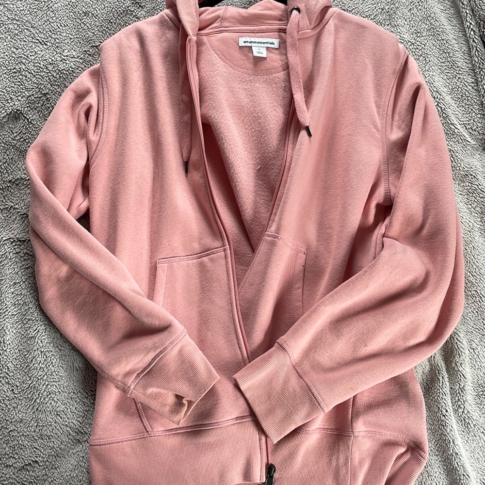 PINK ZIP UP HOODIE